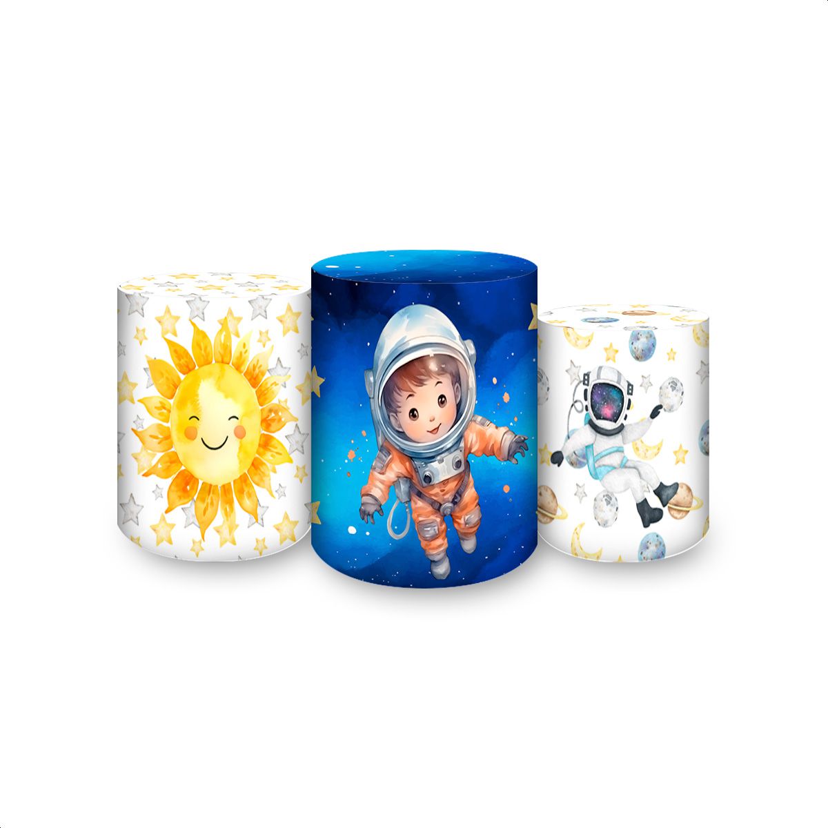 Trio Capas Cilindros Tema Astronauta Azul 7135 - Cilindros 7135 - Painel Festivo