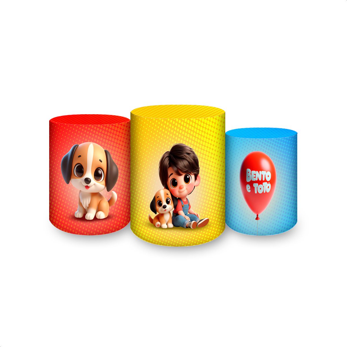 Trio Capas Cilindros Tema Bento e Totó 7133 - Cilindros 7133 - Painel Festivo
