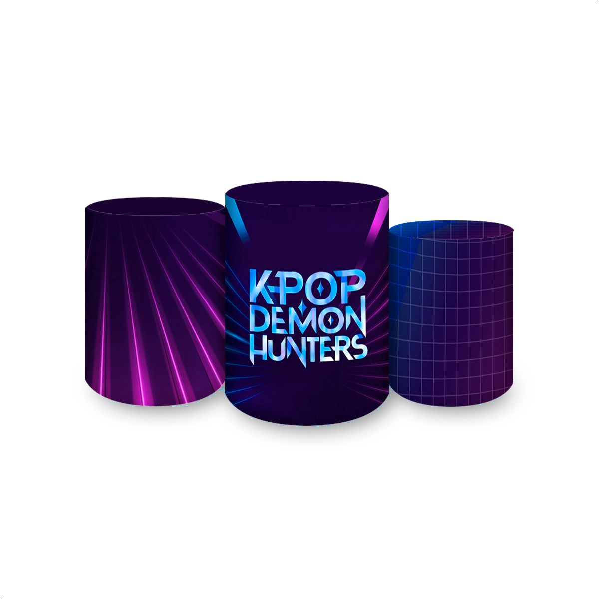 Trio de Cilindros Tema Guerreiras do K-Pop 7157 - Trio de Cilindros 7157 - Painel Festivo