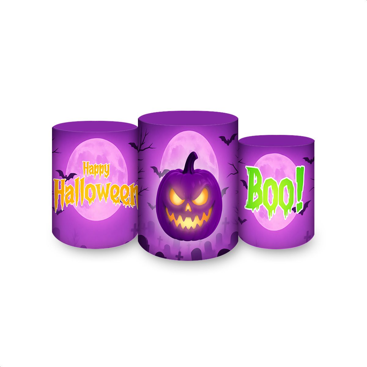 Trio de Cilindros Tema Halloween 7162 - Trio de Cilindros 7162 - Painel Festivo