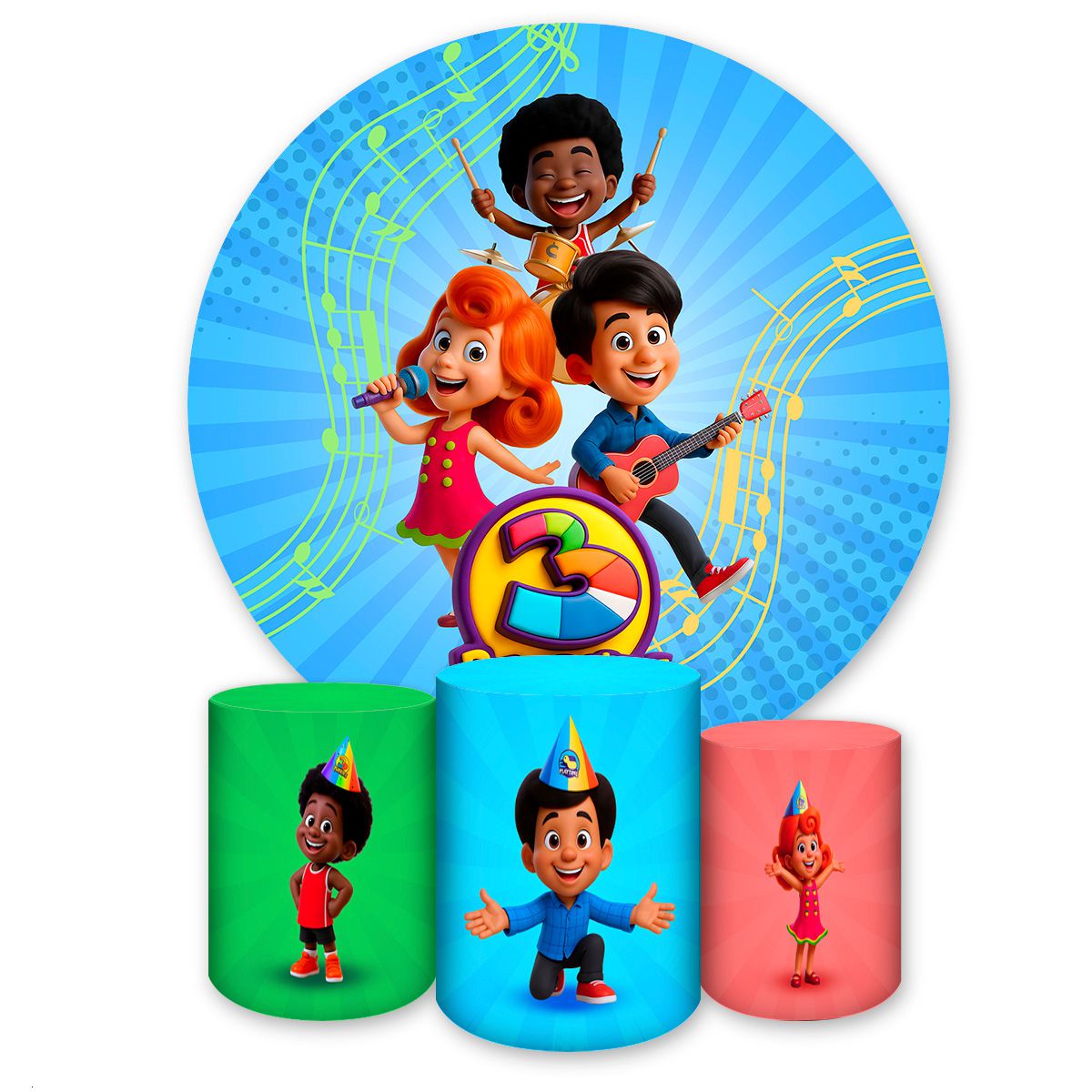 Kit 4 Capas Tema 3 Palavrinhas 7127 - Kit 4 Capa 7127 - Painel Festivo