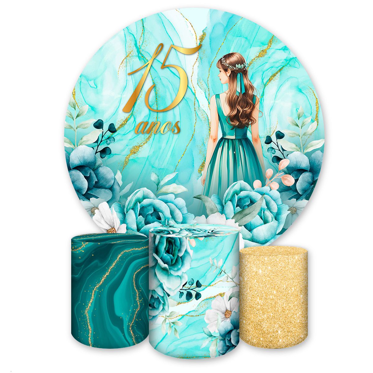 Kit 4 Capas 15 Anos 7069 - Kit 4 Capas 7069 - Painel Festivo