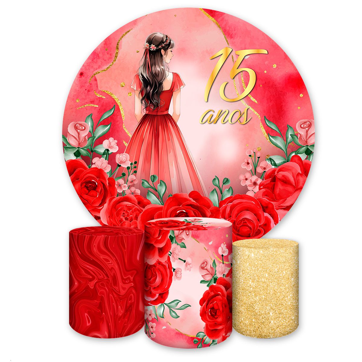 Kit 4 Capas 15 Anos 7070 - Kit 4 Capas 7070 - Painel Festivo