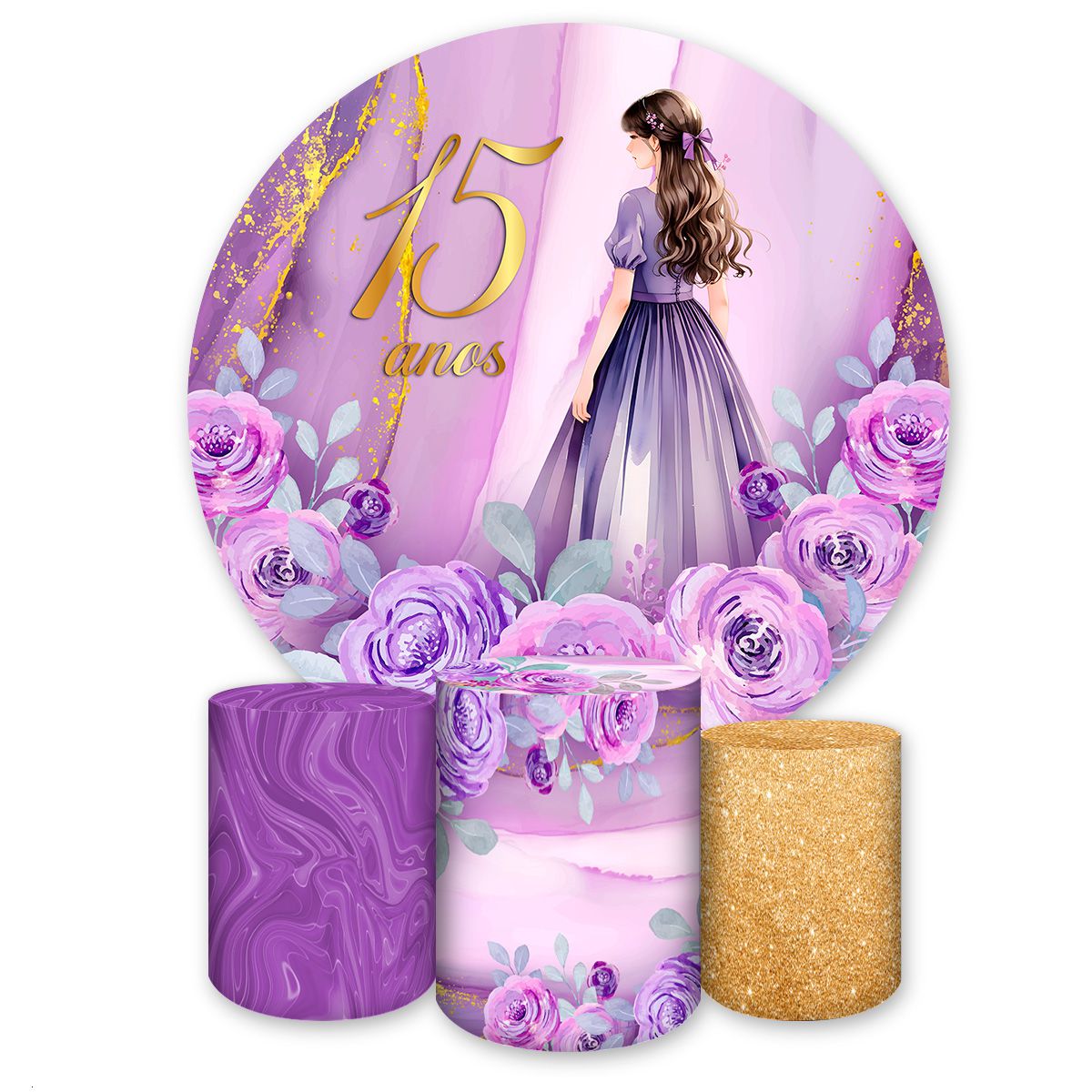 Kit 4 Capas 15 Anos 7071 - Kit 4 Capas 7071 - Painel Festivo