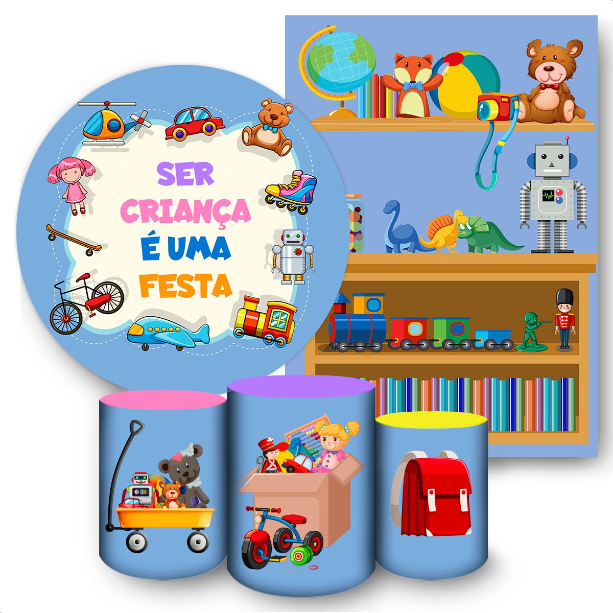Kit 5 Peças Capa Redonda ... - Painel Festivo