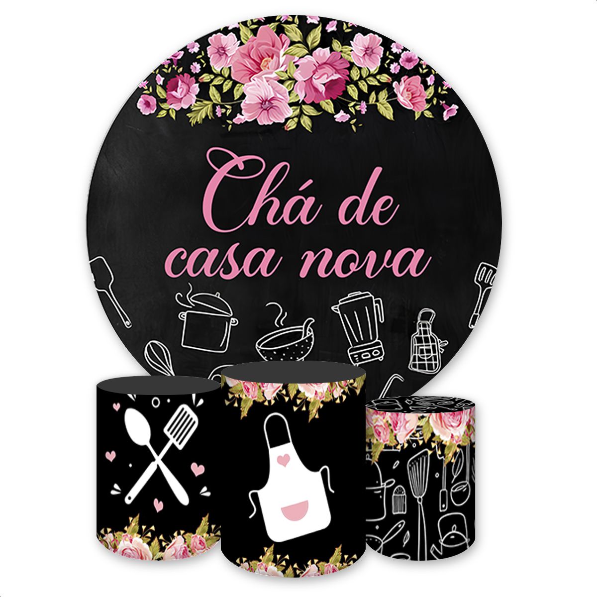 Capa Painel Redondo + Tri... - Painel Festivo