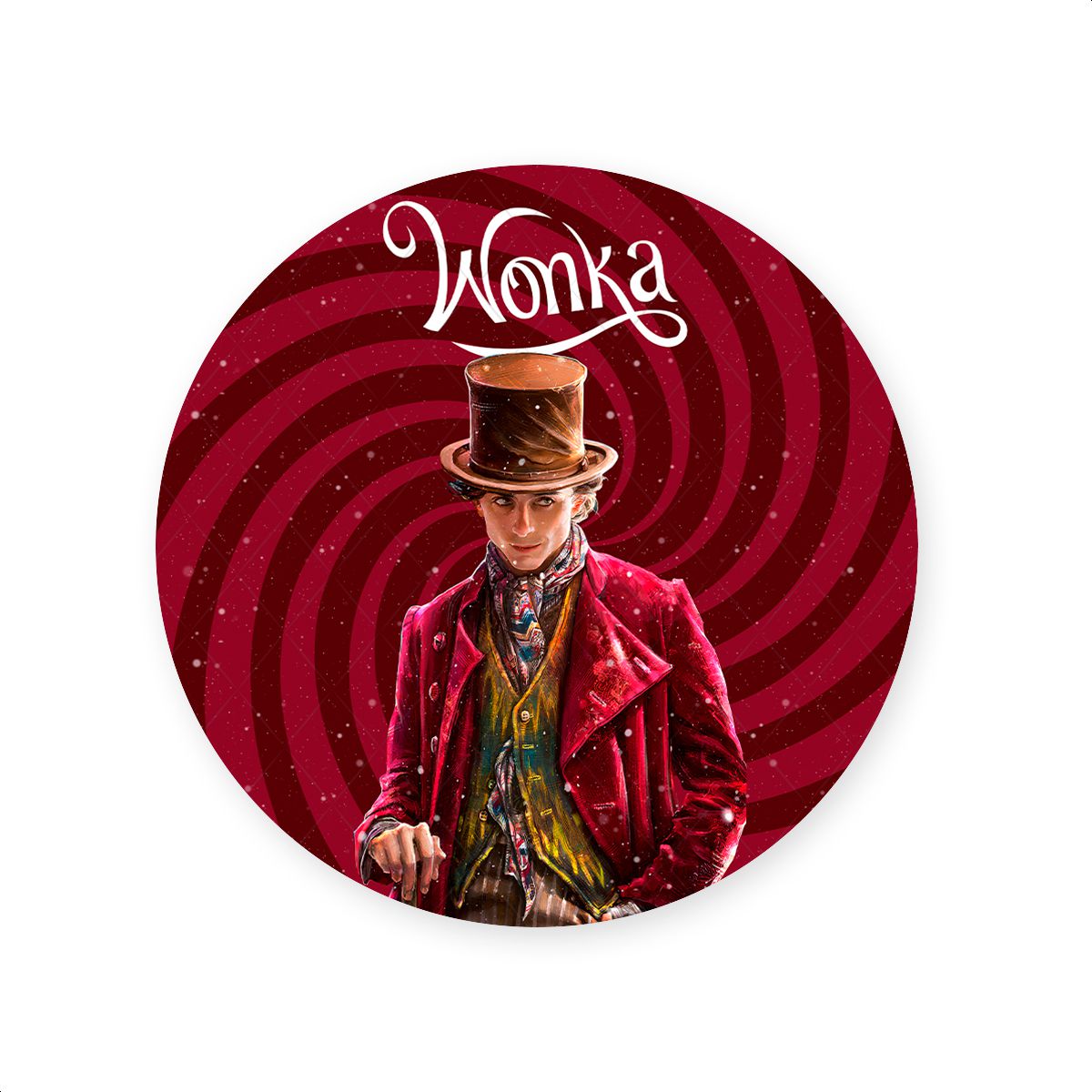 Capa Painel Redondo Sublimados Tema Willy Wonka 21... - Painel Festivo