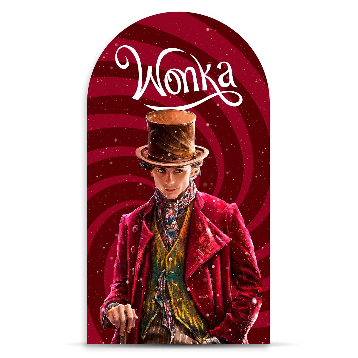 Capa Painel Romano Sublimado Tema Willy Wonka 2113... - Painel Festivo