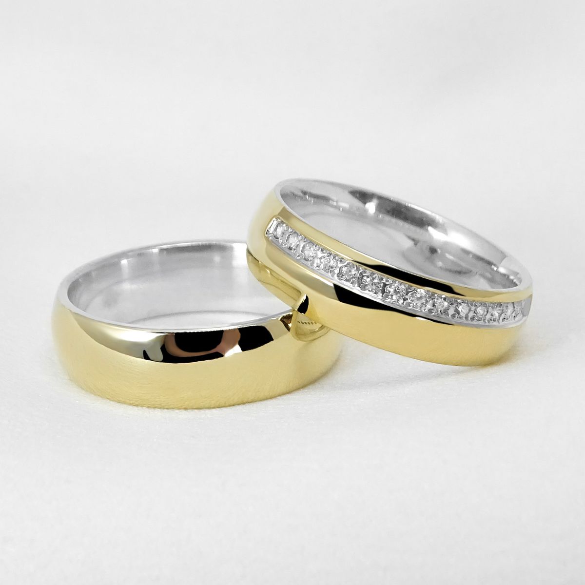 Aliança para Casamento em Ouro 6mm base em Prata A... - PIPPER JOIAS