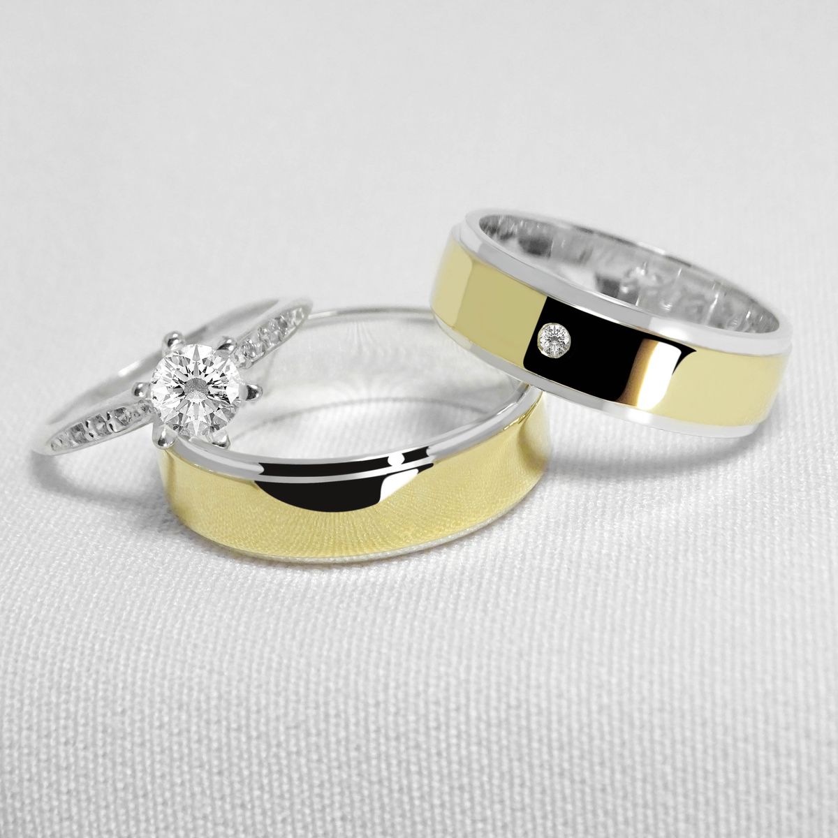 Aliança de Casamento em Ouro 6mm Friso Laterais ba... - PIPPER JOIAS