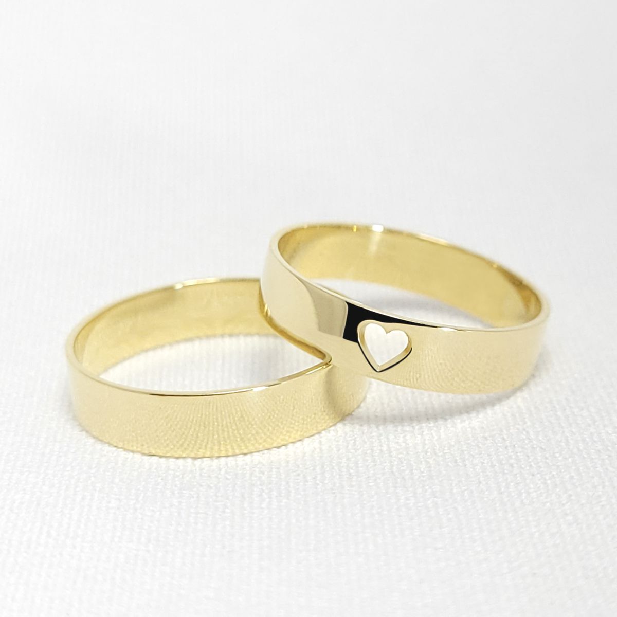 Aliança de Casamento em Ouro Maciço 5mm Reta Heart... - PIPPER JOIAS
