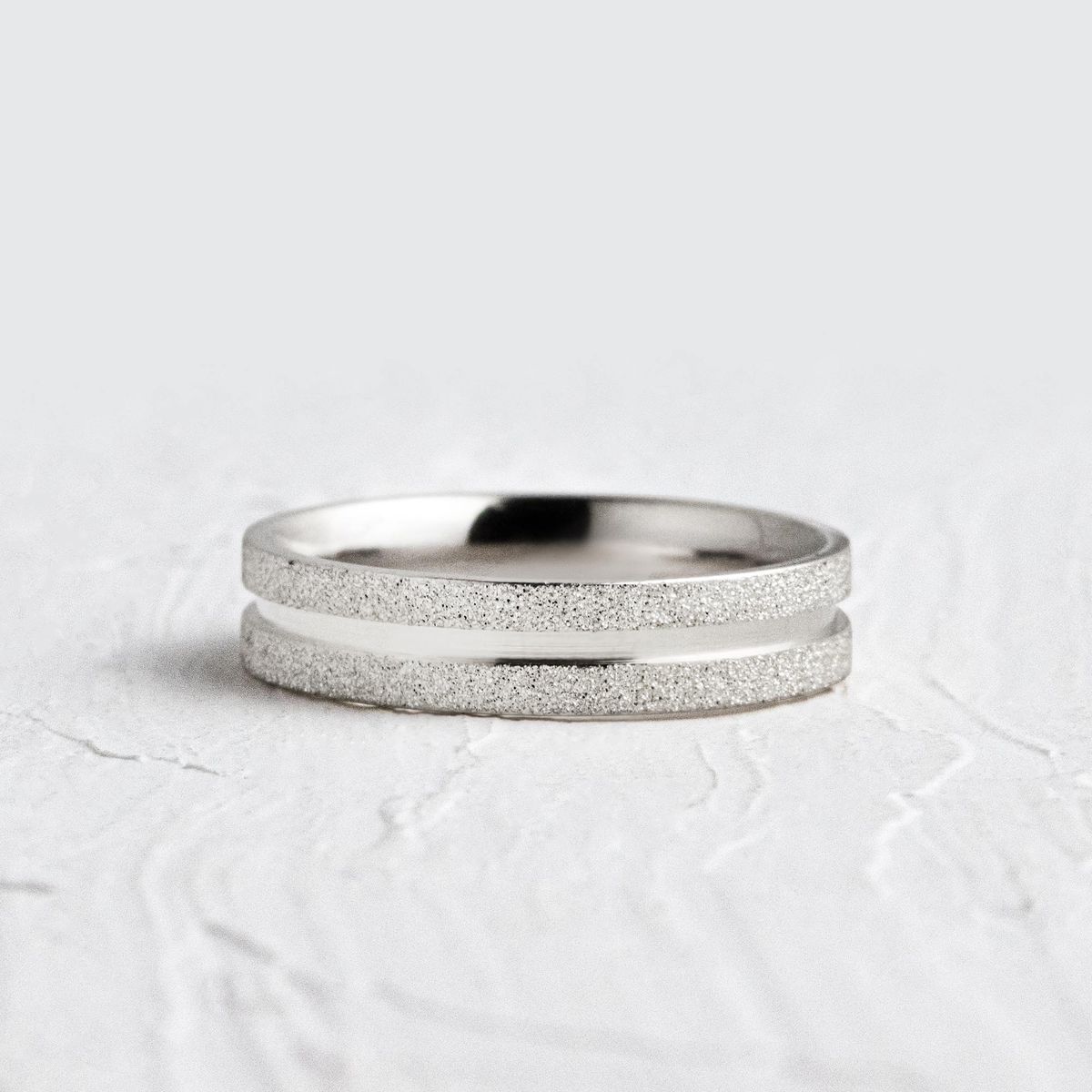 Aliança de Namoro em Prata esterlina 925 4mm diamantado Plaza - Unidade - Rosê & Co.