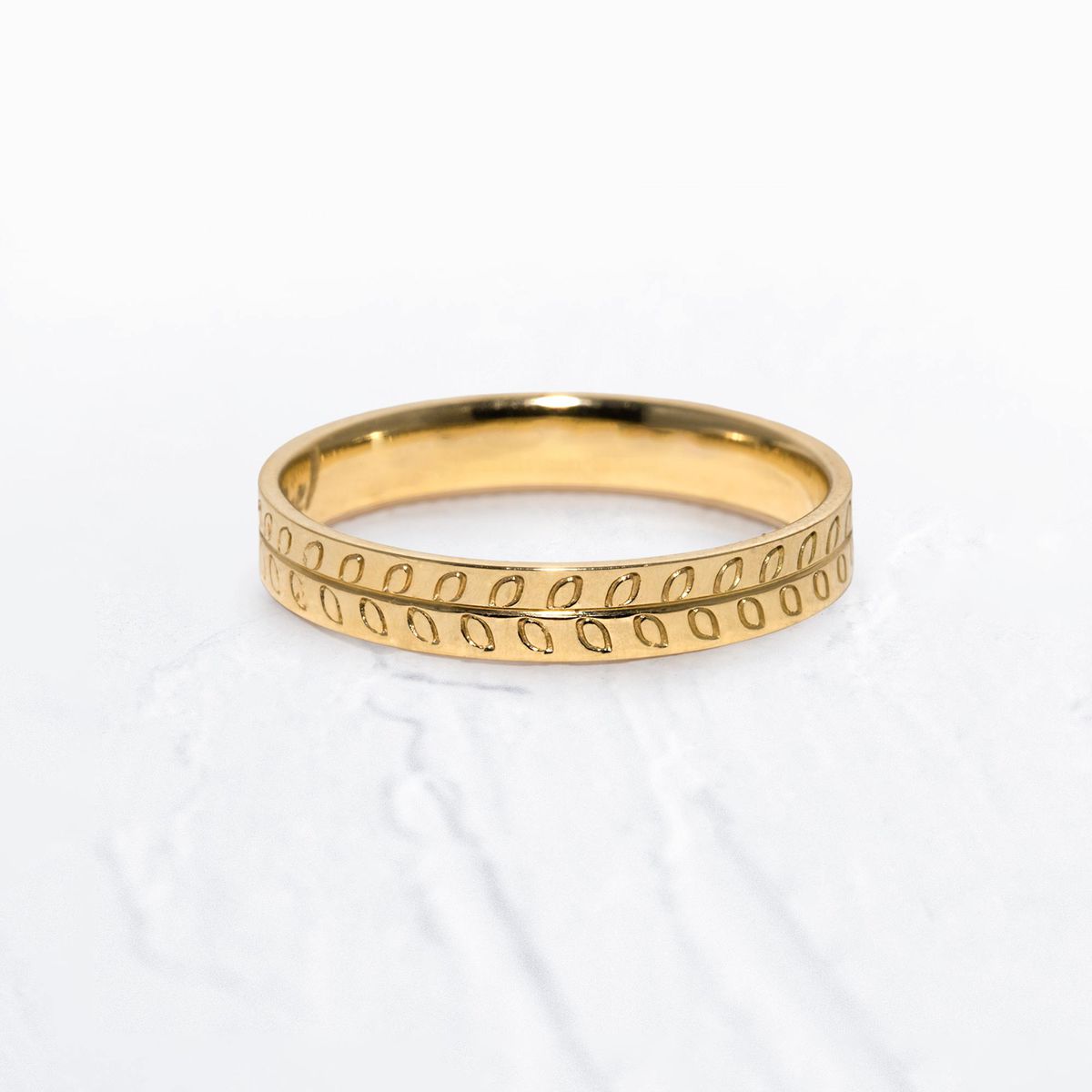 Aliança Personalizada em Ouro 18k Flora 3mm - Unidade - Rosê & Co.