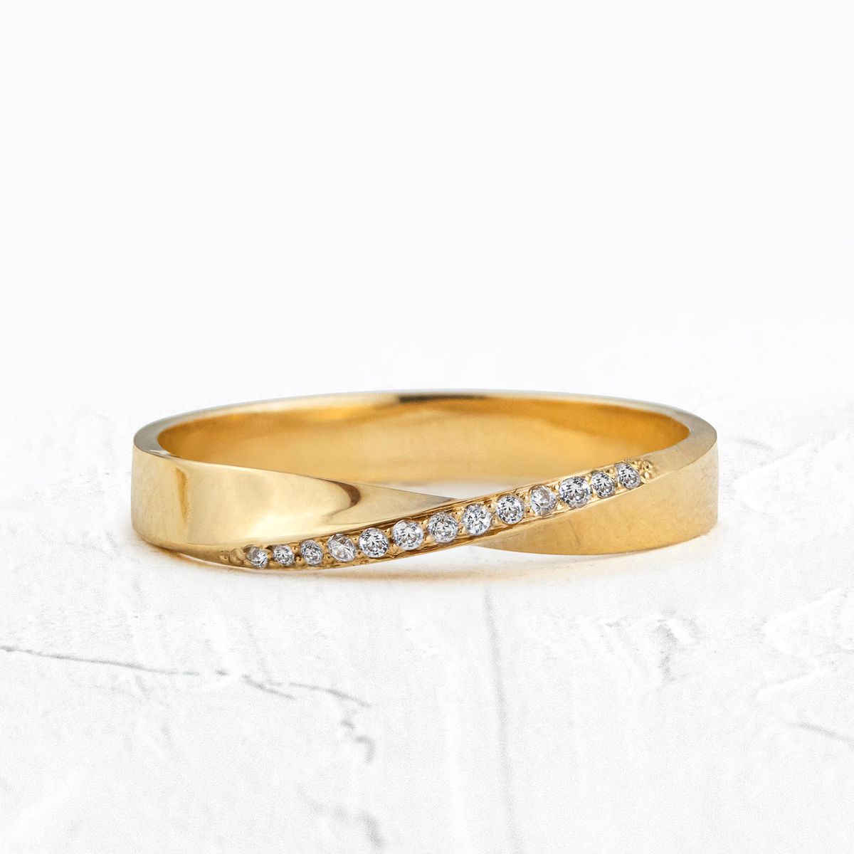 Aliança de Casamento em Ouro Eternal Cravejada 3mm - Unidade - Rosê & Co.