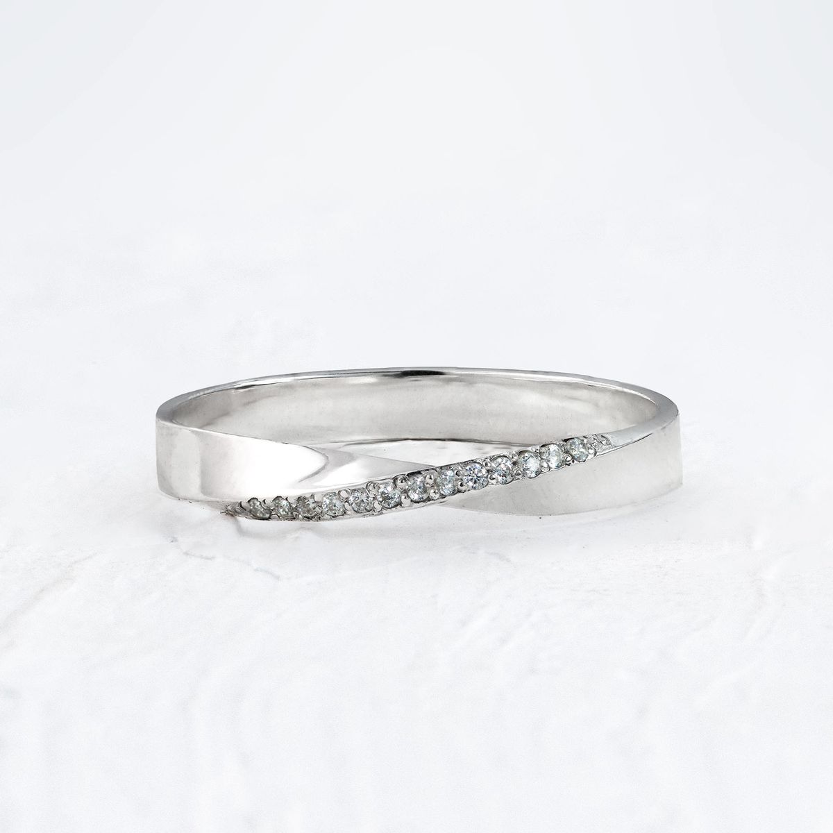 Aliança de Namoro Prata esterlina 925 3mm Infinity Cravejada - Unidade - Rosê & Co.