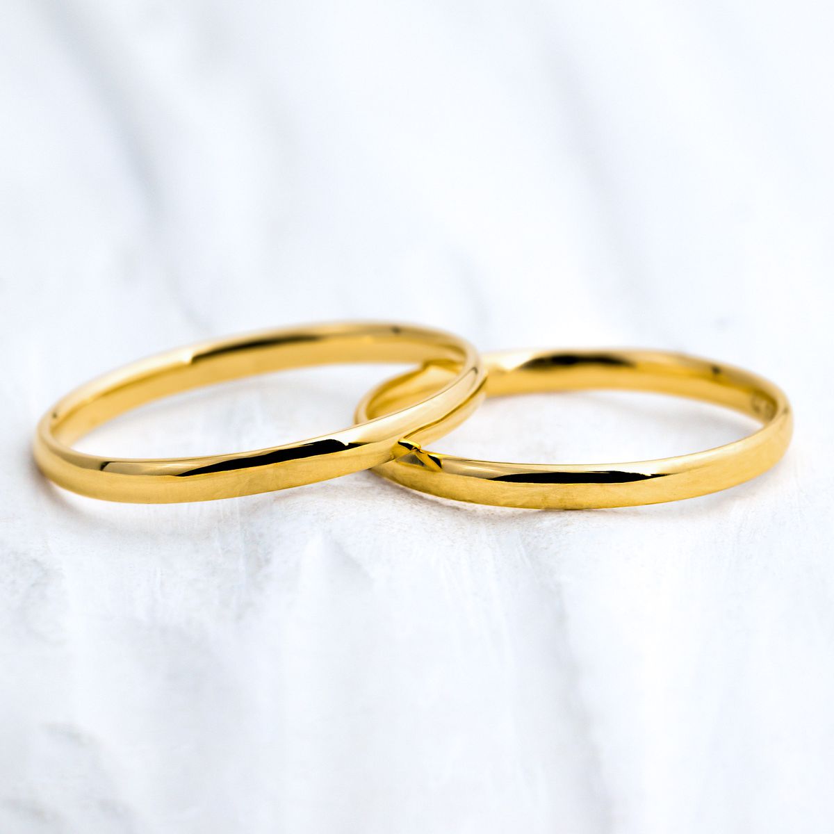 Aliança de Casamento em Ouro 2mm Abaulada Classic - Par - Rosê & Co.