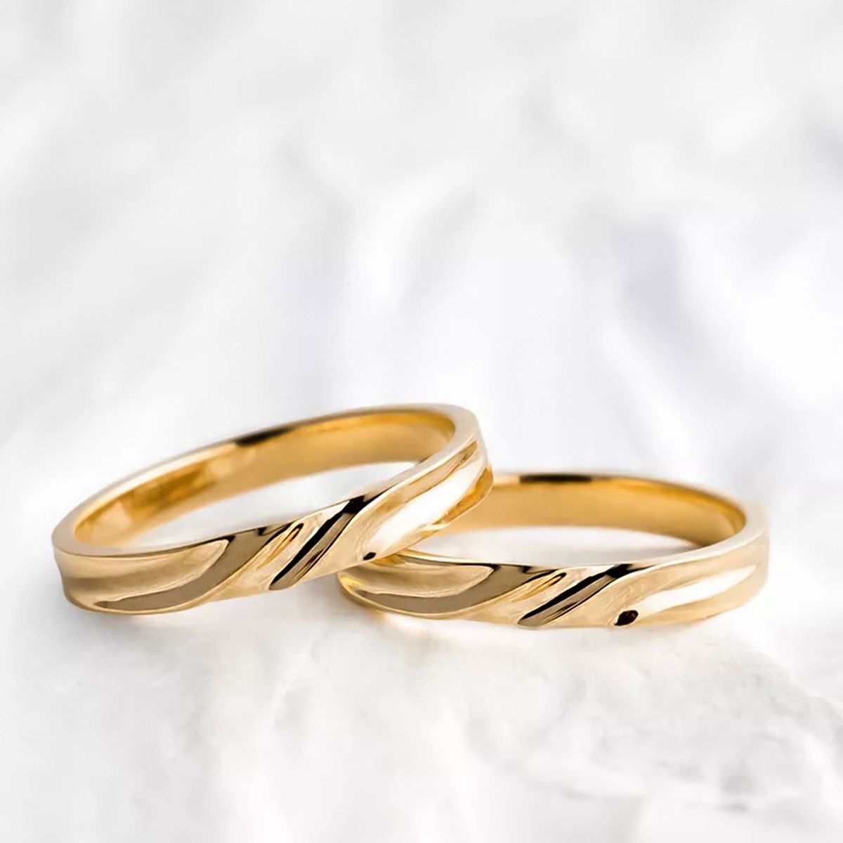 Aliança de Casamento em Ouro 3mm Exclusivo Maré - Par - Rosê & Co.