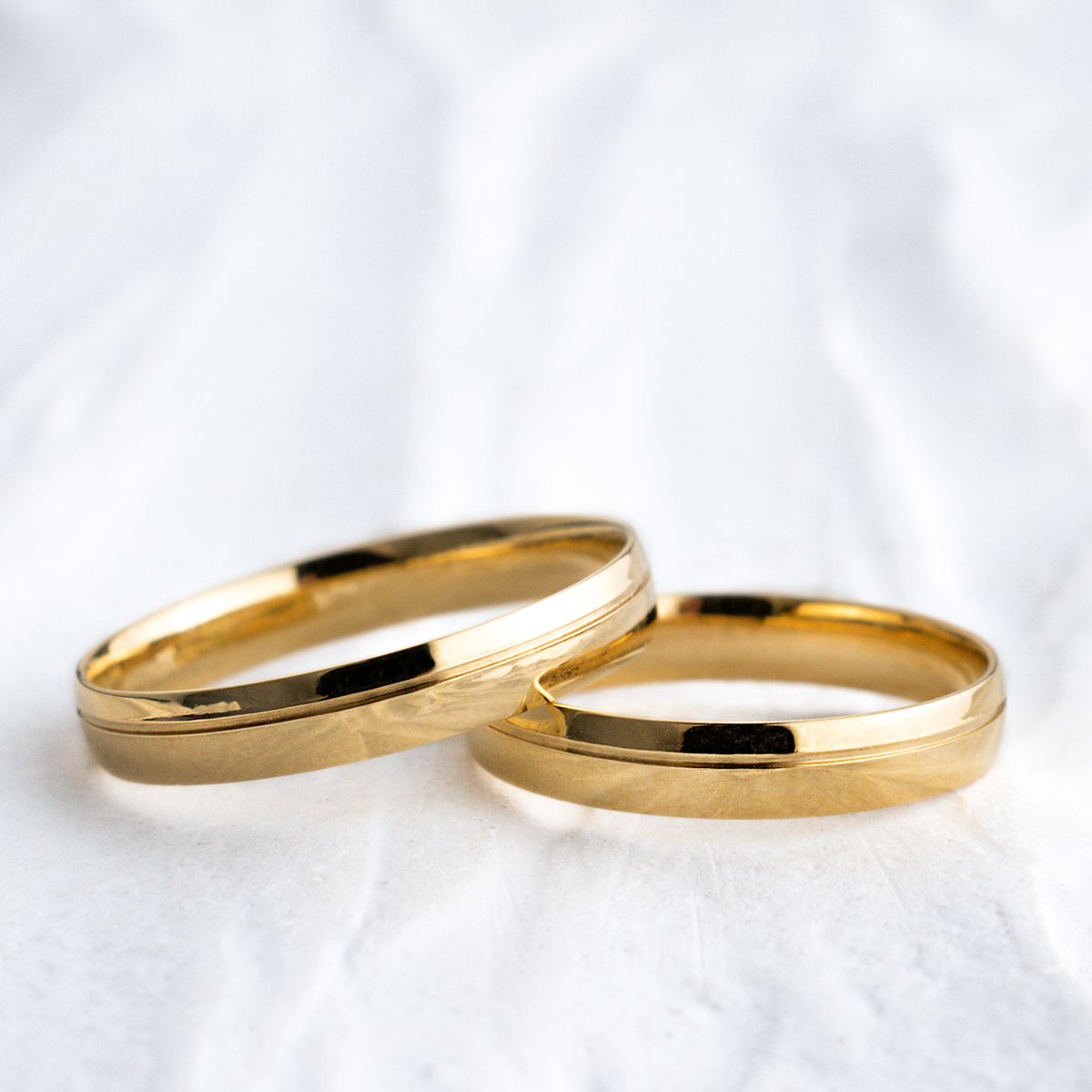 Aliança de Casamento em Ouro 3mm Abaulada Português - Par - Rosê & Co.
