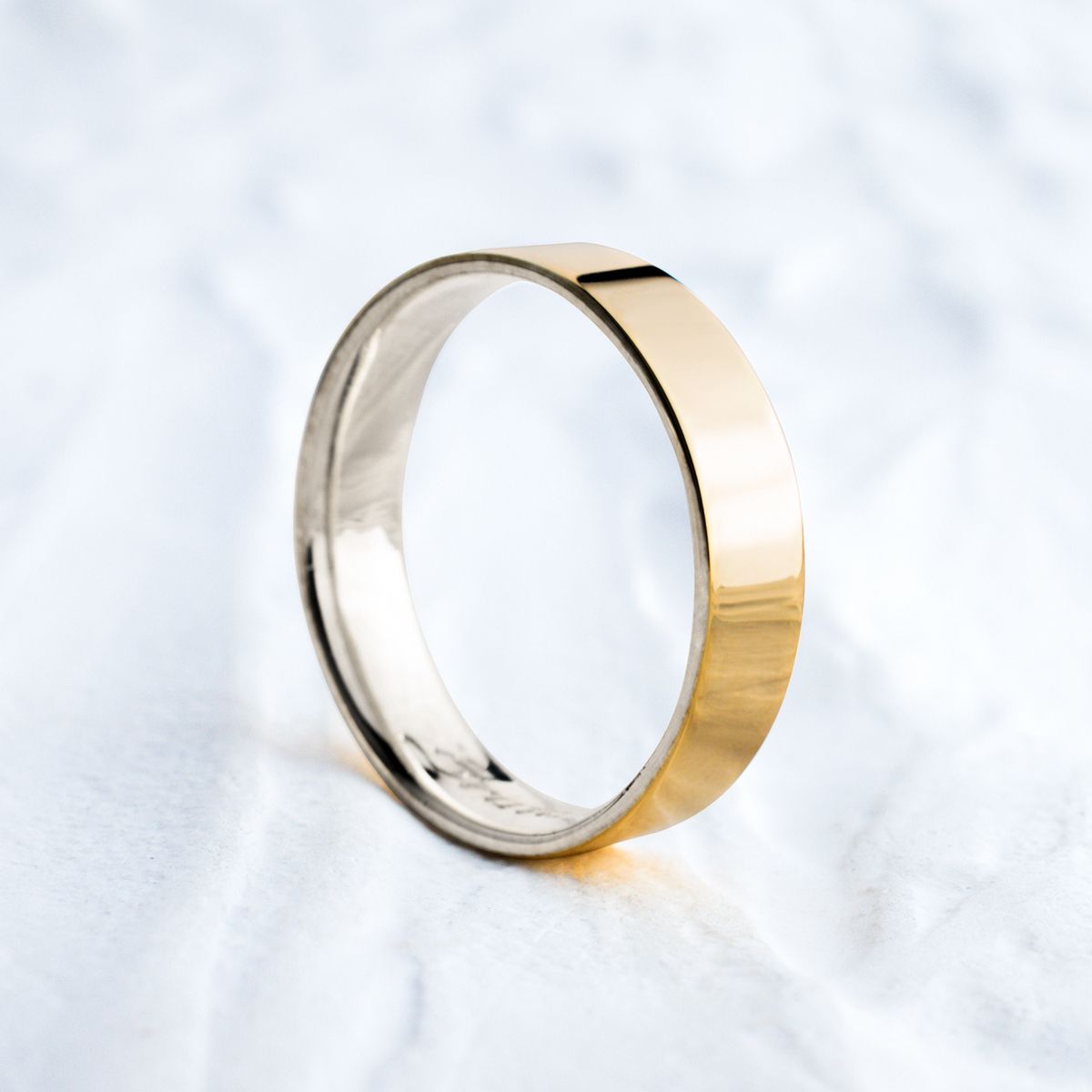 Aliança de Noivado Casamento Revestida em Ouro 5mm Reta América - Unidade - Rosê & Co.