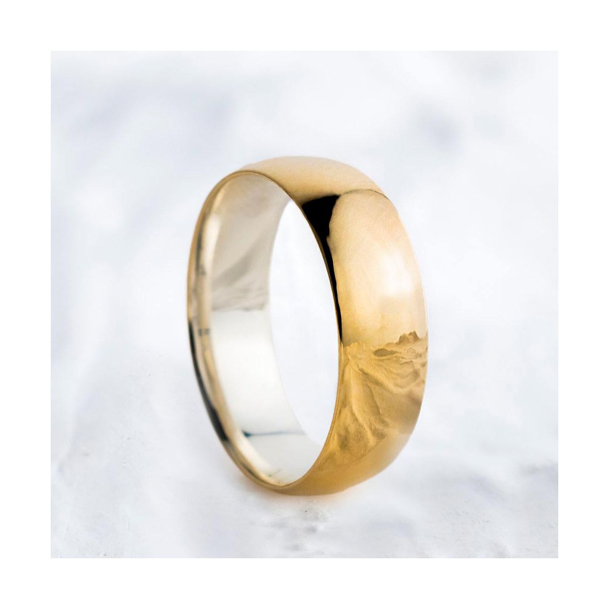 Aliança de Noivado Casamento Revestida em Ouro 6mm Abaulada Classic - Unidade - Rosê & Co.