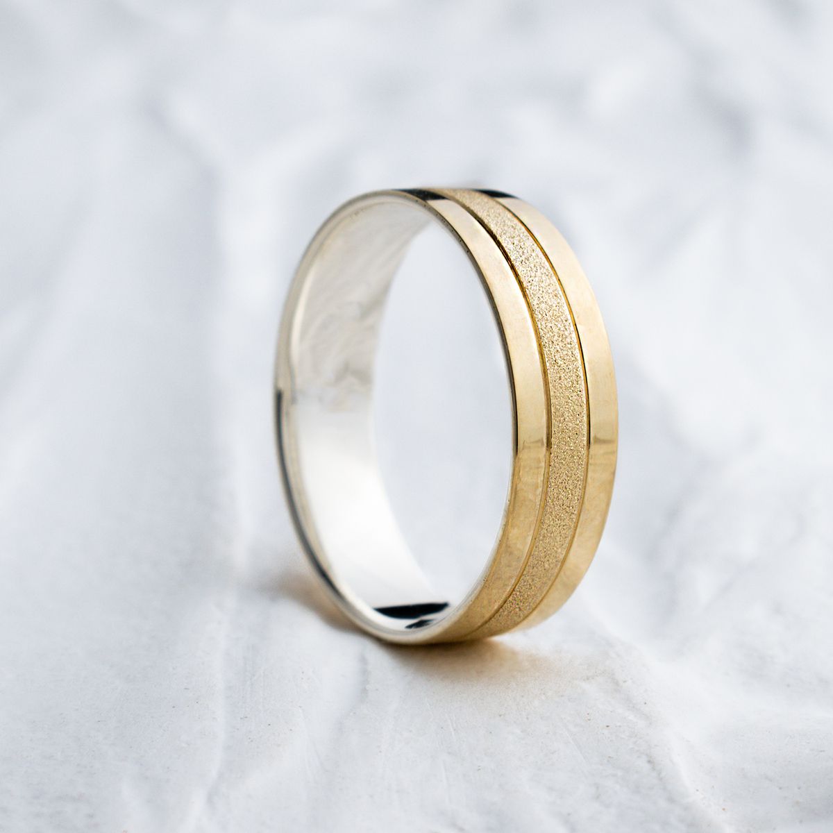 Aliança de Noivado Casamento Revestida em Ouro 6mm Diamantado Roma - Unidade - Rosê & Co.