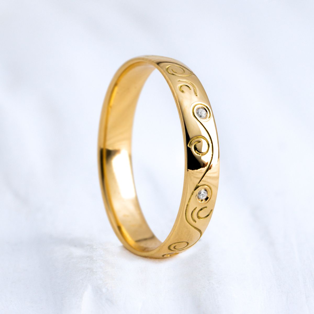 Aliança De Casamento Em Ouro 3mm Alma Ágape Cravejada - Coleção Alma, Corpo e Mente - Unidade - Rosê & Co.