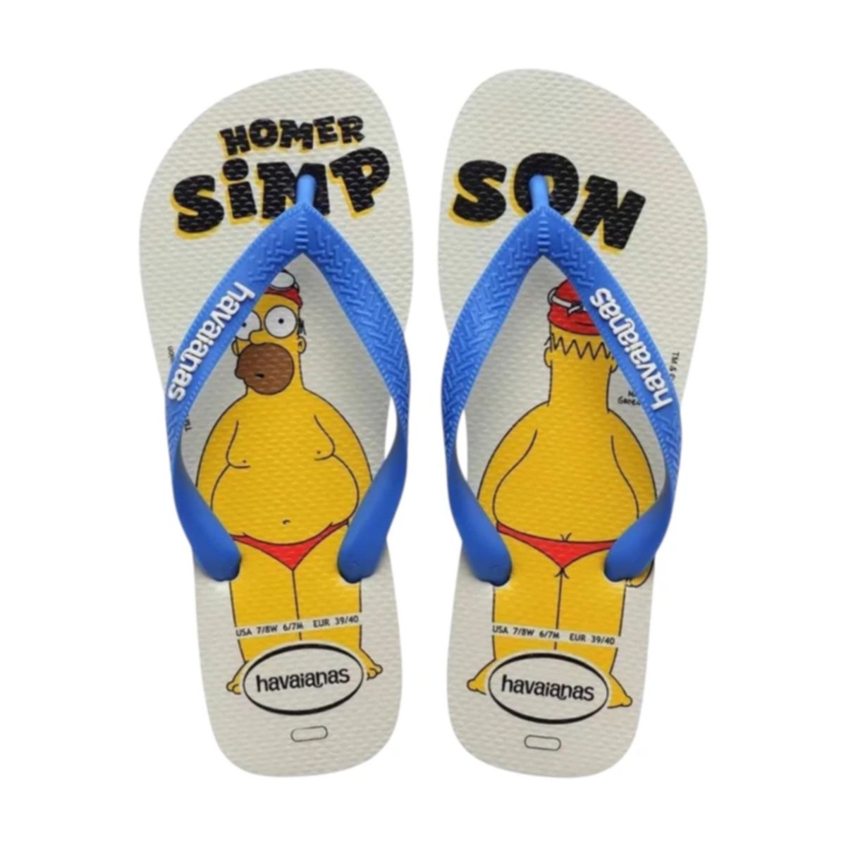 Chinelo Havaianas Top Simpsons -Branco/ Azul 