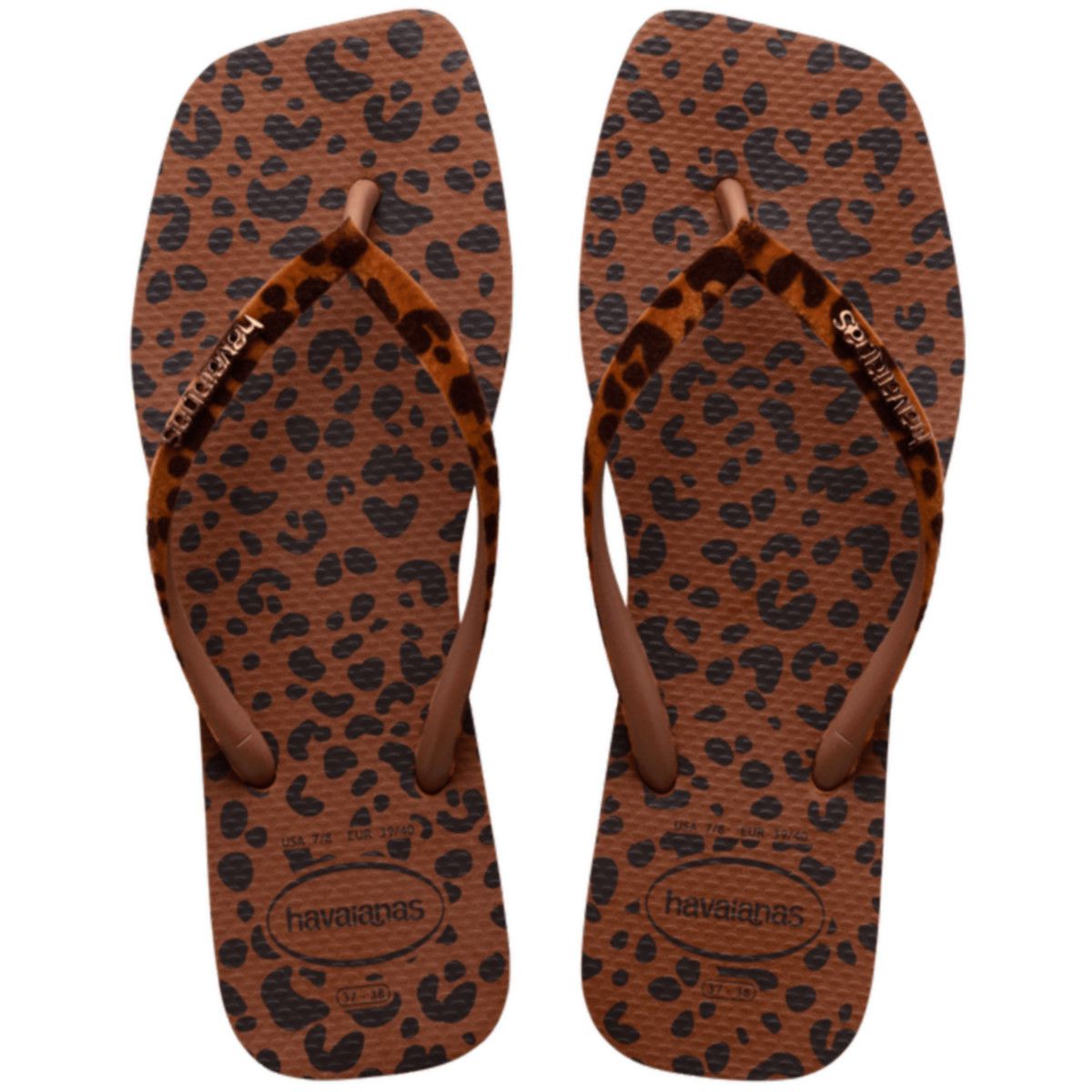 Chinelo Havaianas Slim Square Velvet Ferrugem