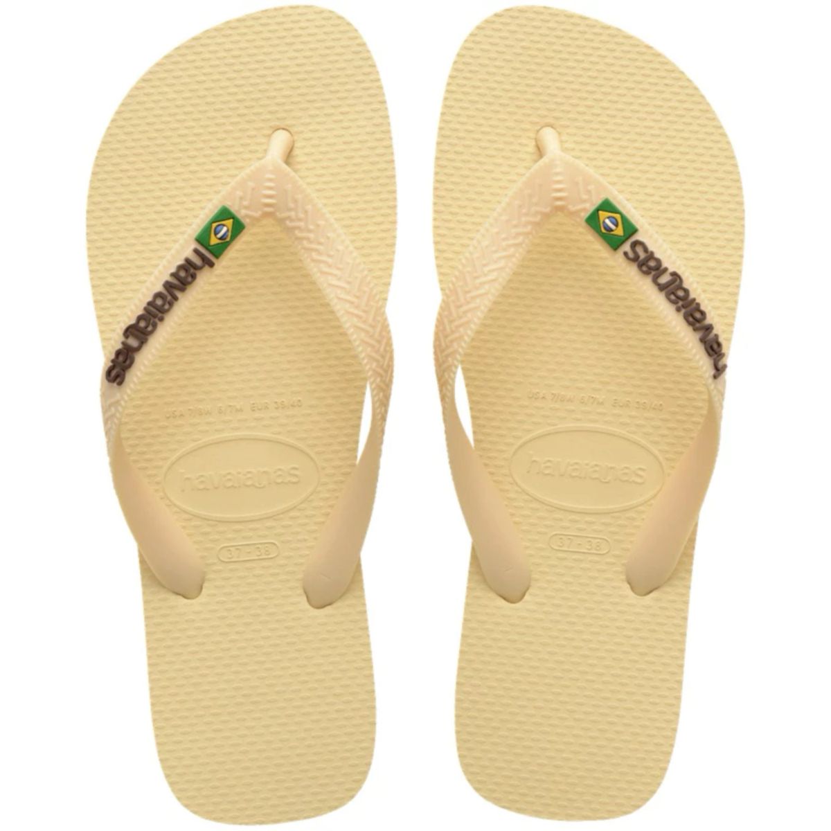 Chinelo Havaianas Top Brasil Logo -Buttercream
