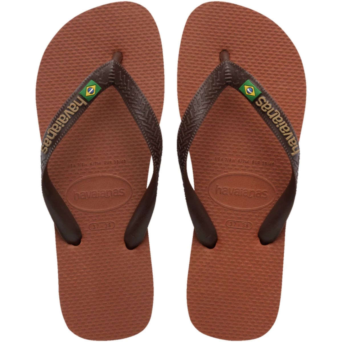 Chinelo Havaianas Top Brasil Logo -Ferrugem