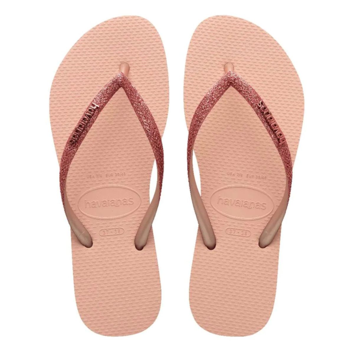 Chinelo Havaianas Slim Glitter II-Rosa Ballet