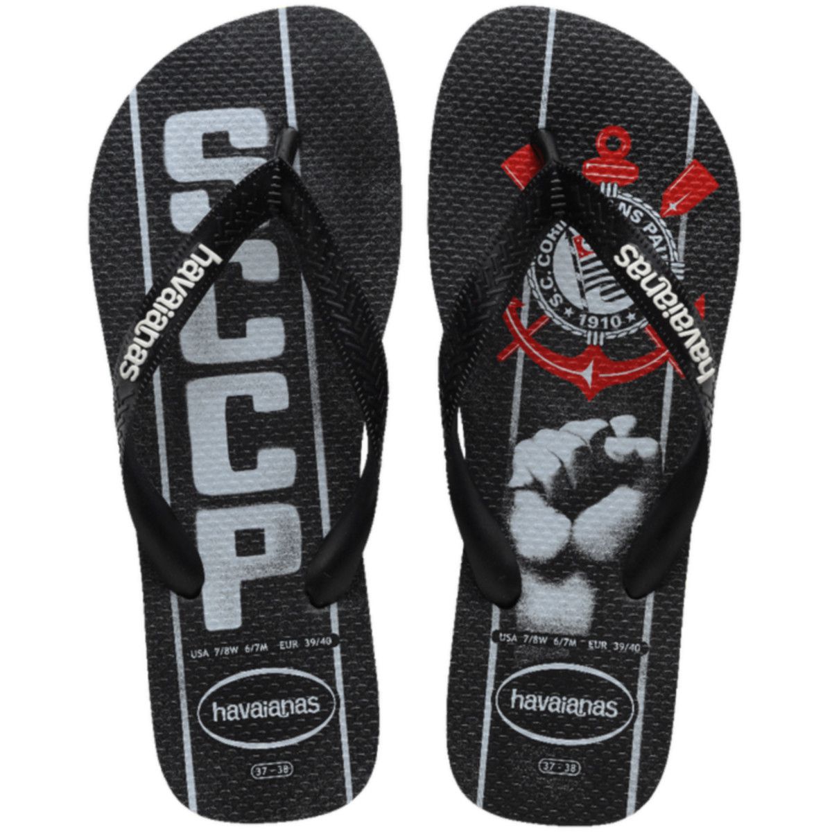 Chinelo Havaianas Unissex Top Times-Preto