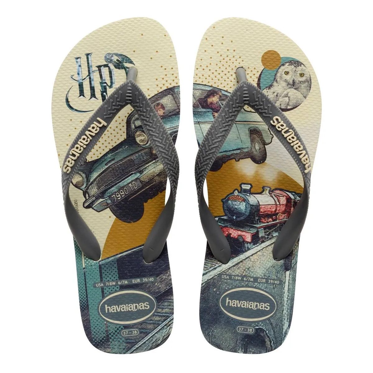  Chinelo Havaianas Warner Classics-Bege Palha/Cinza