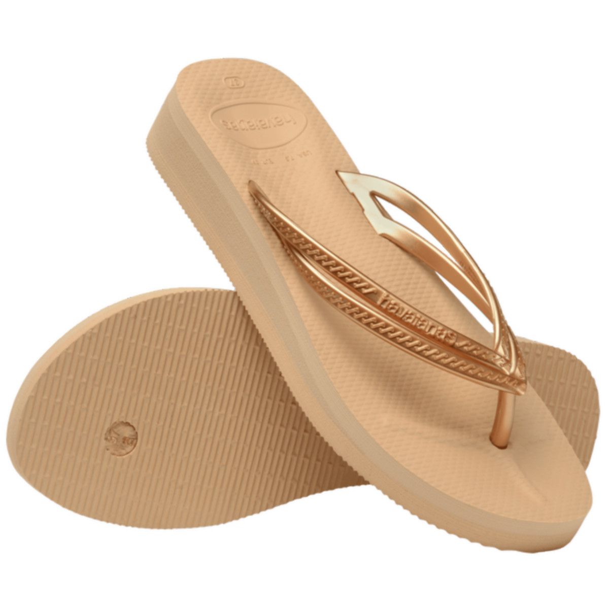 Chinelo Havaianas Wedges-Dourado