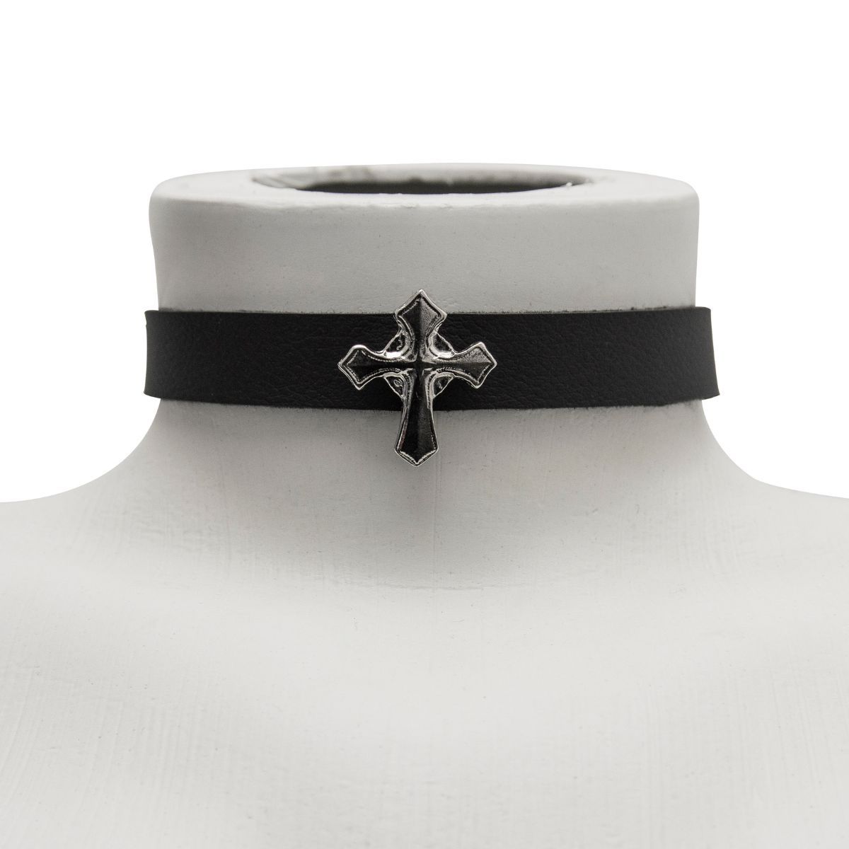 Choker Gargantilha com Pingente de Cruz Minimalista