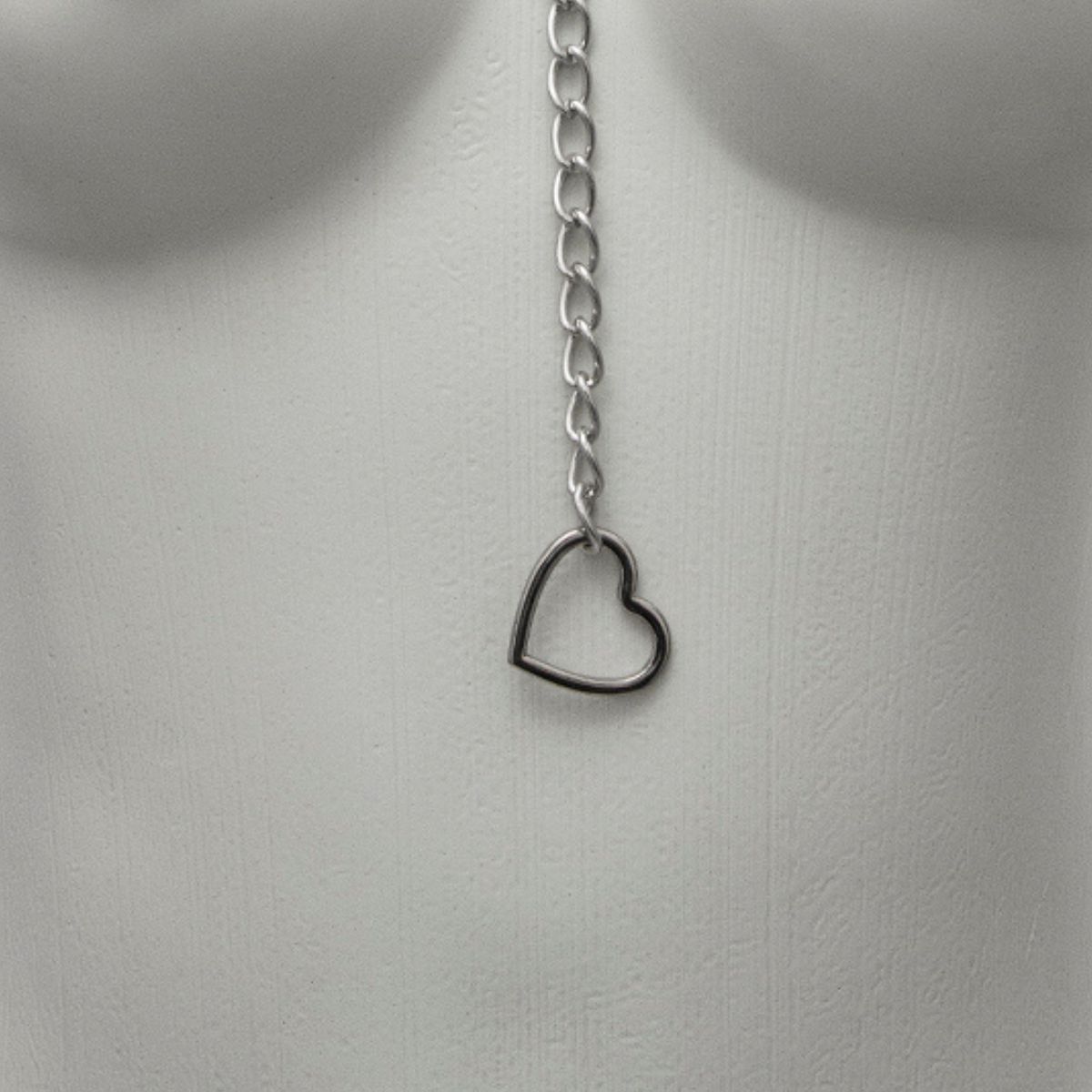 Colar Slip Chain Gravatinha Pingente de Coração Delicado
