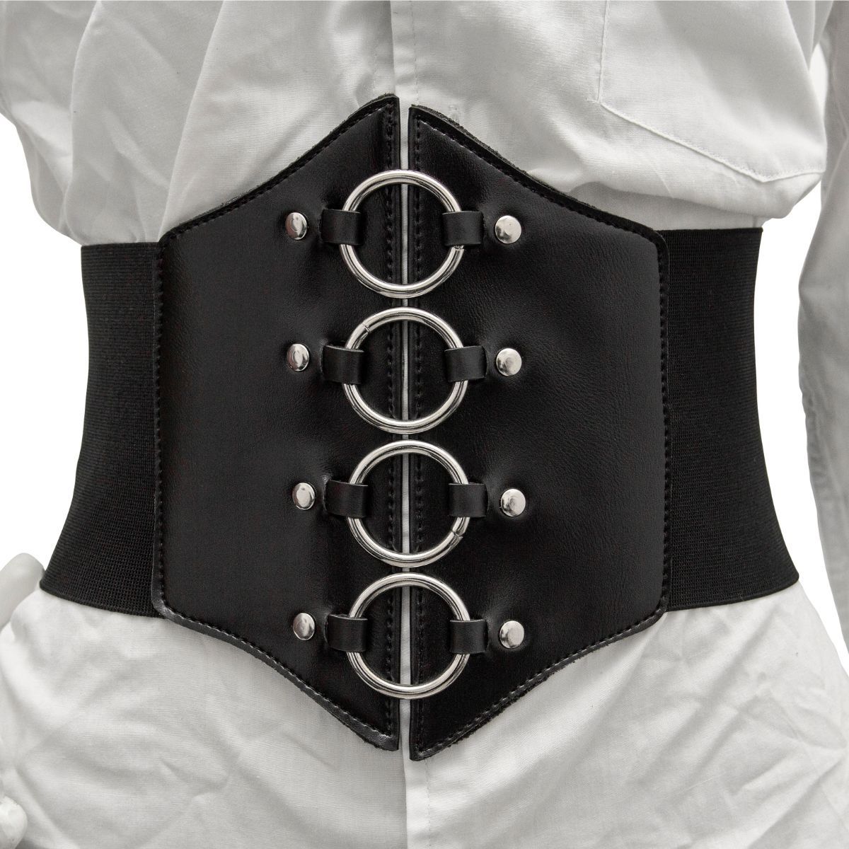 Corset Espartilho Preto com Argolas