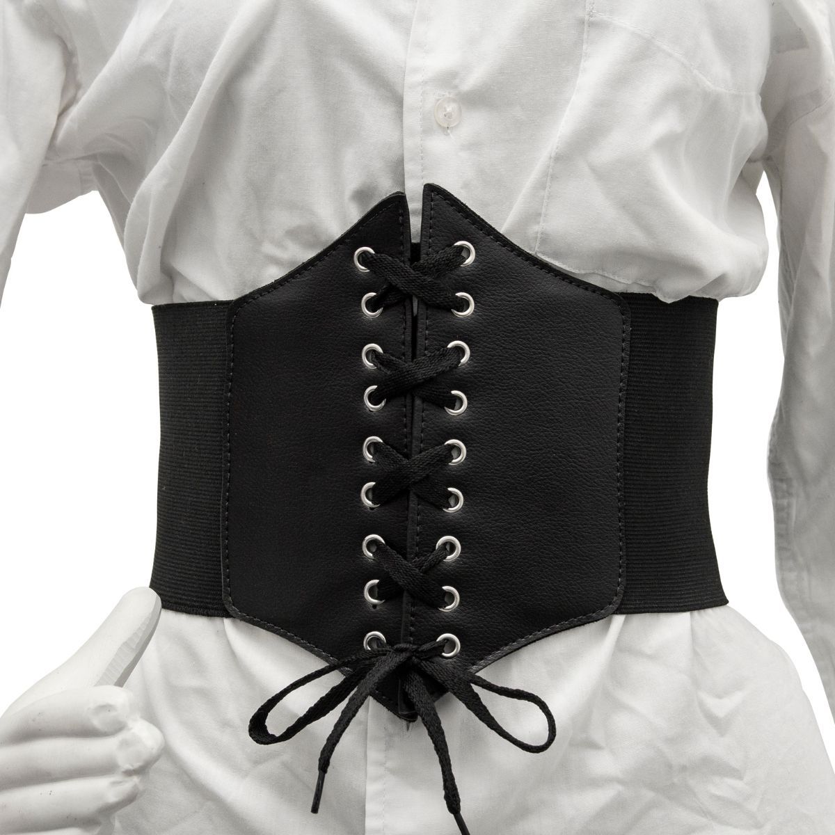 Corset Espartilho Preto com Cadarço