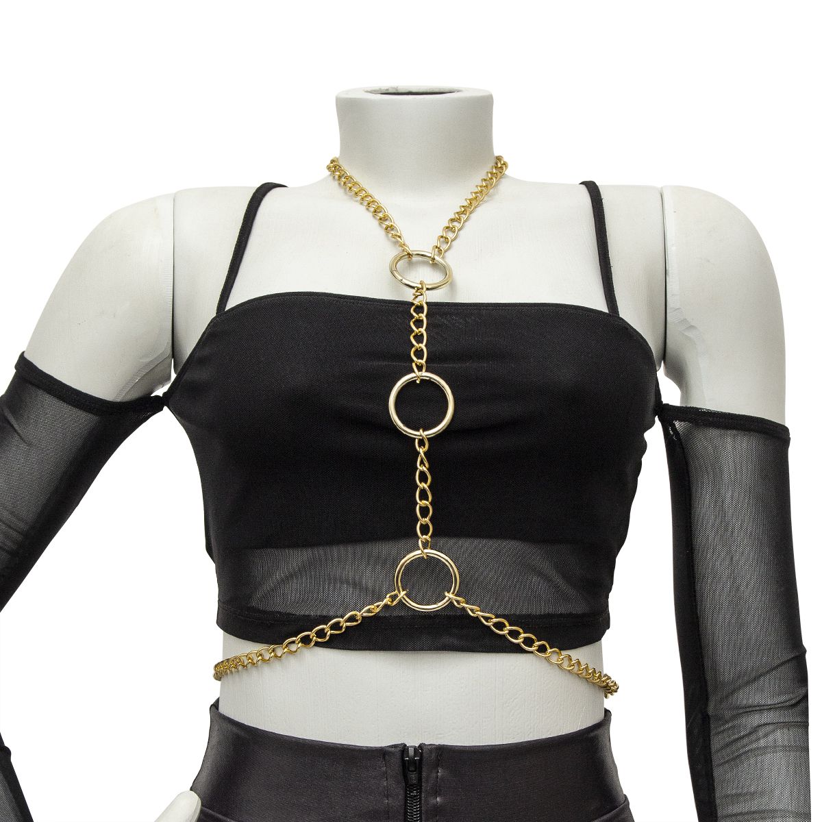 Acessório Body Chain com Três Argolas Dourado