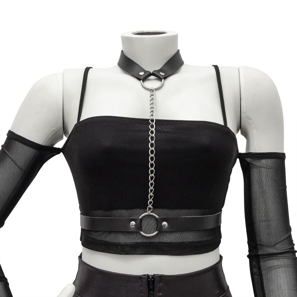 Harness Preto In Chain de Corpo com Correntes