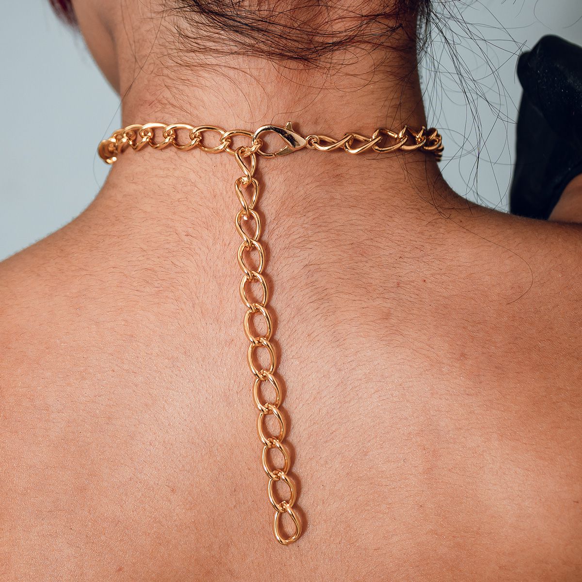 Colar Gargantilha de Corrente Dourado