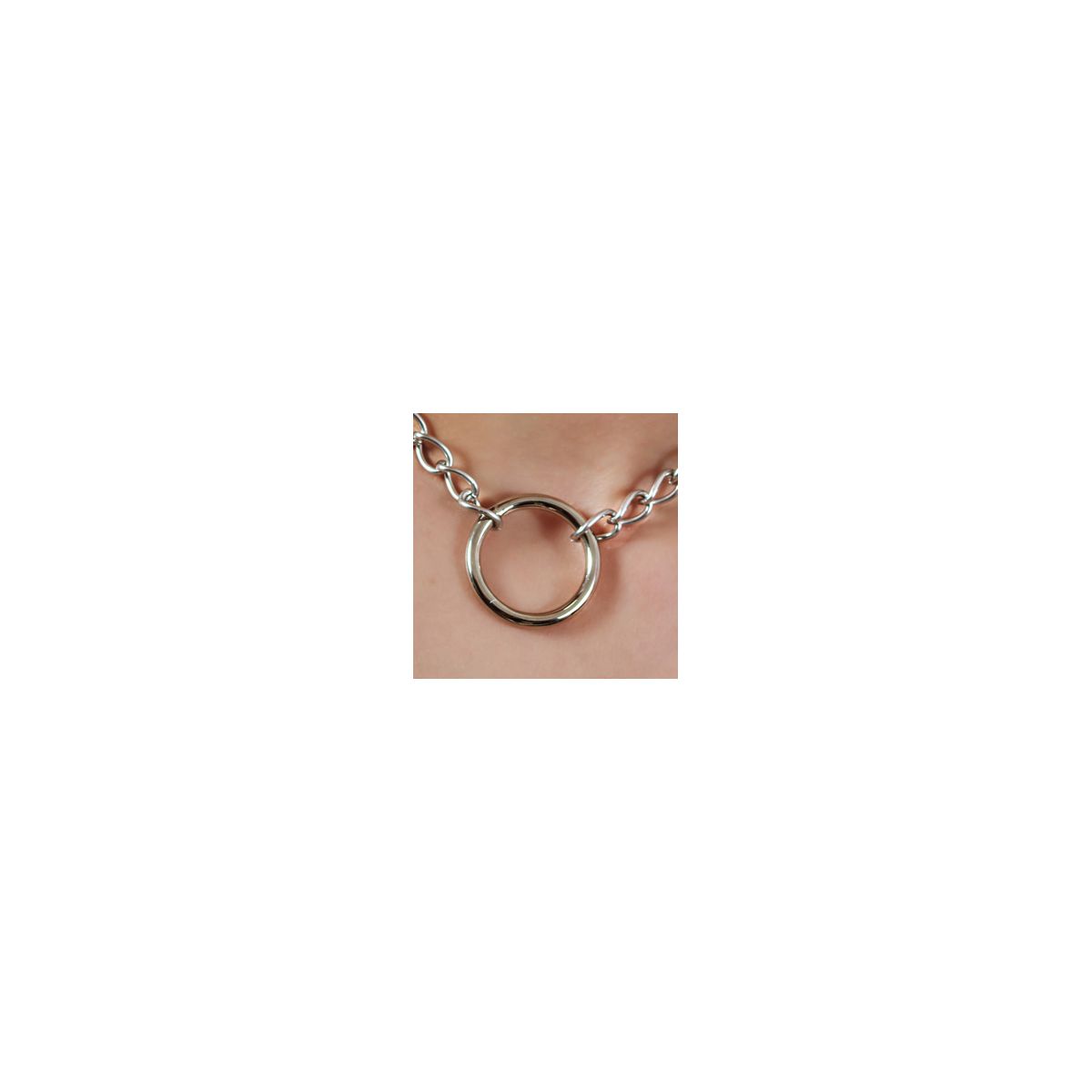 Colar de Corrente com Pingente de Argola Prateado