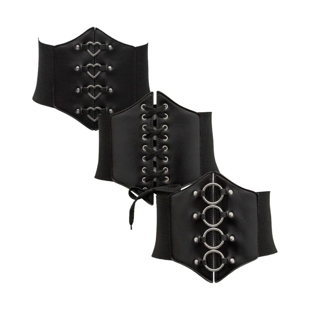 Kit 3 Corsets Femininos – Amarração, Coração e Argola