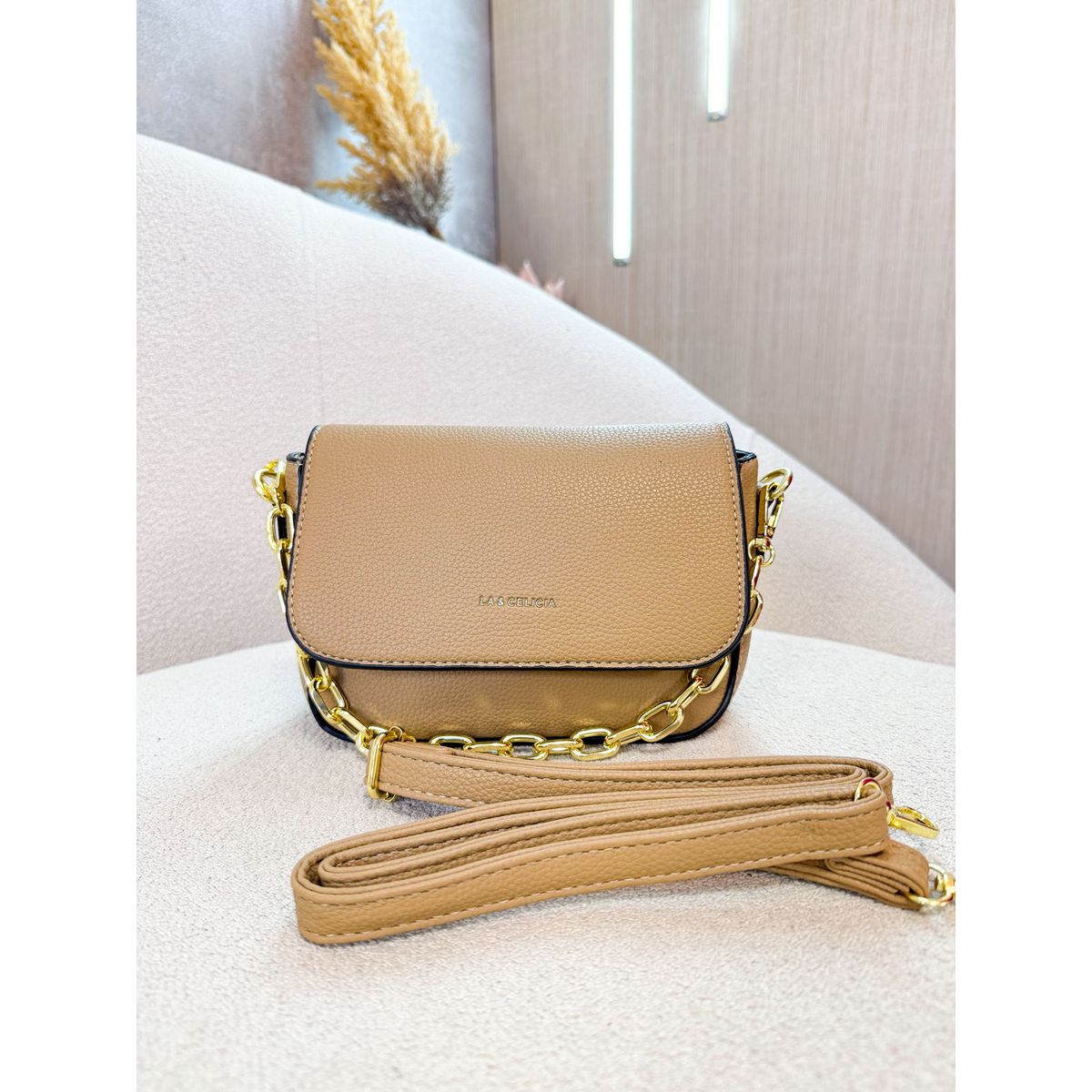 Bolsa Aurora caqui - 2777 - Toque da Bella