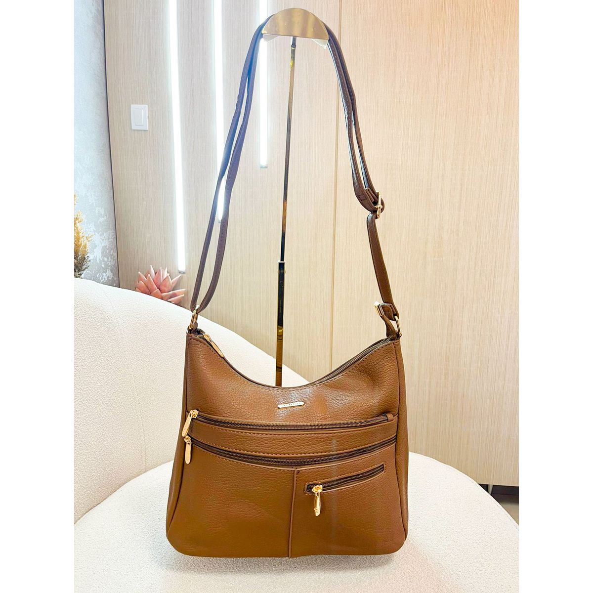 Bolsa Mirela marrom claro - 2790 - Toque da Bella