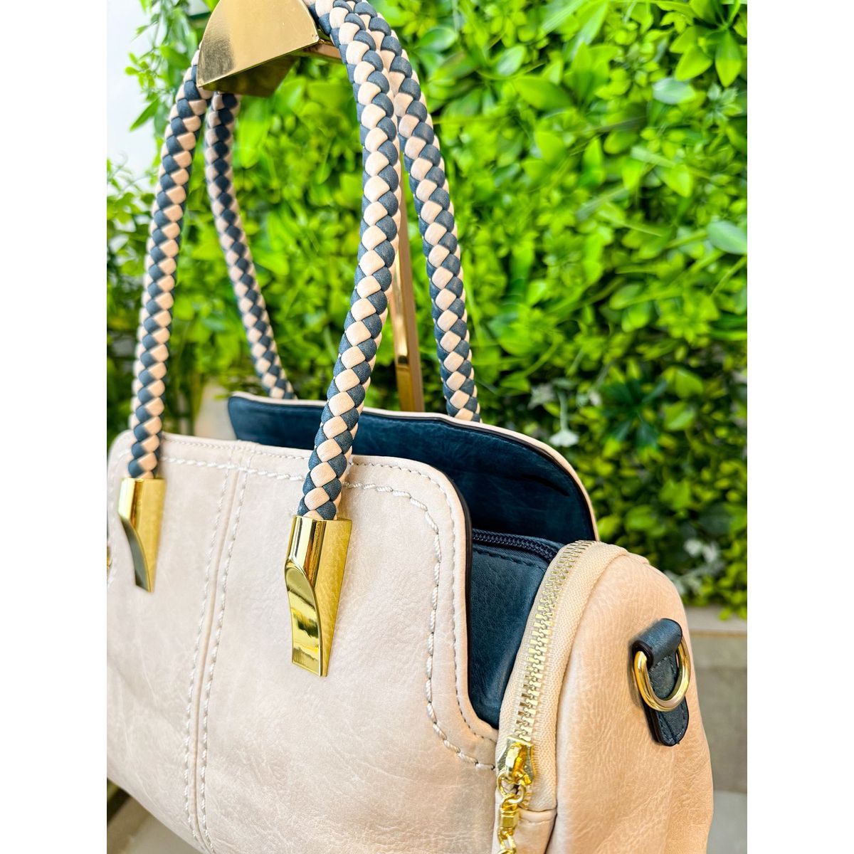Bolsa Aline off com verde - 28368 - Toque da Bella