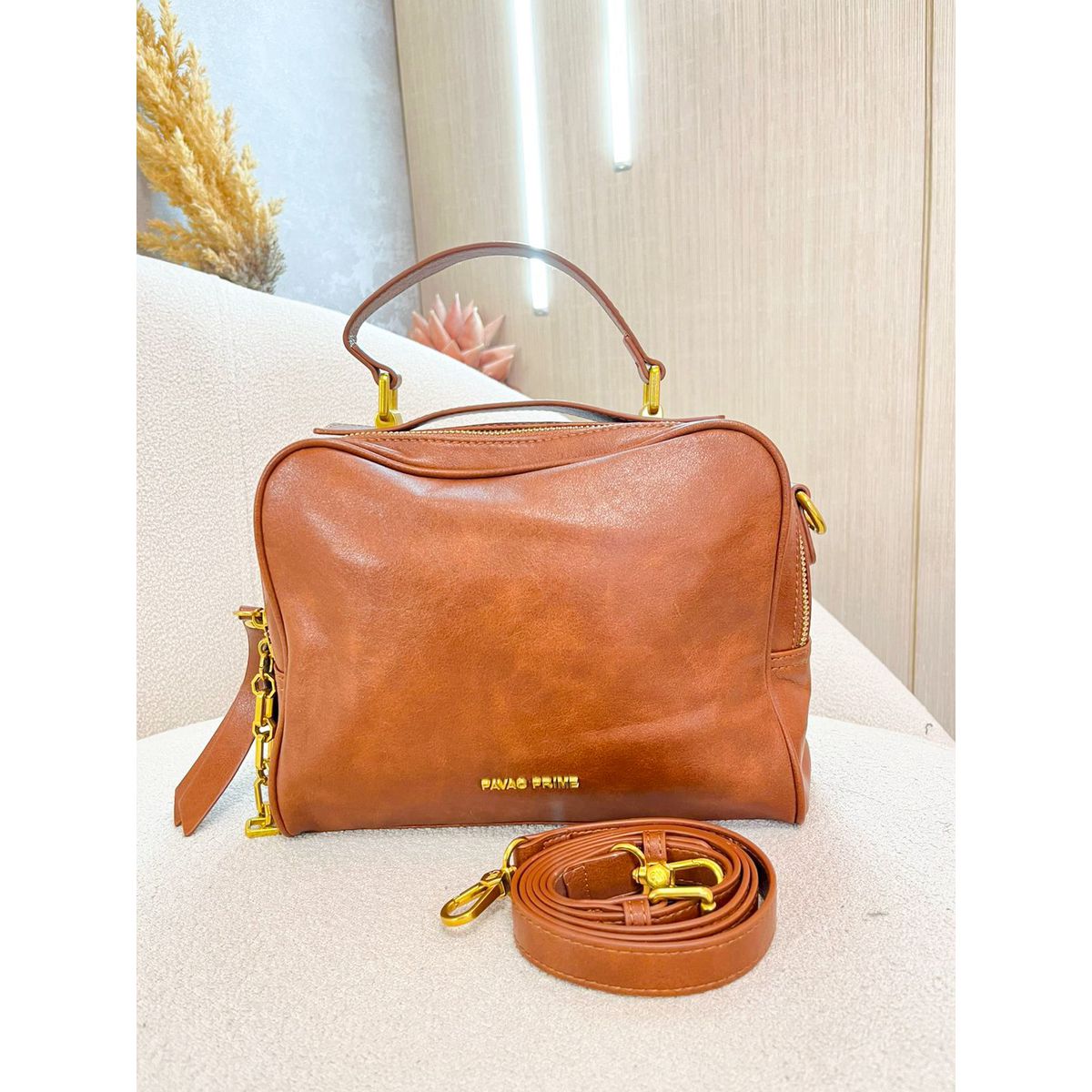 Bolsa Sofia caramelo - 28398 - Toque da Bella