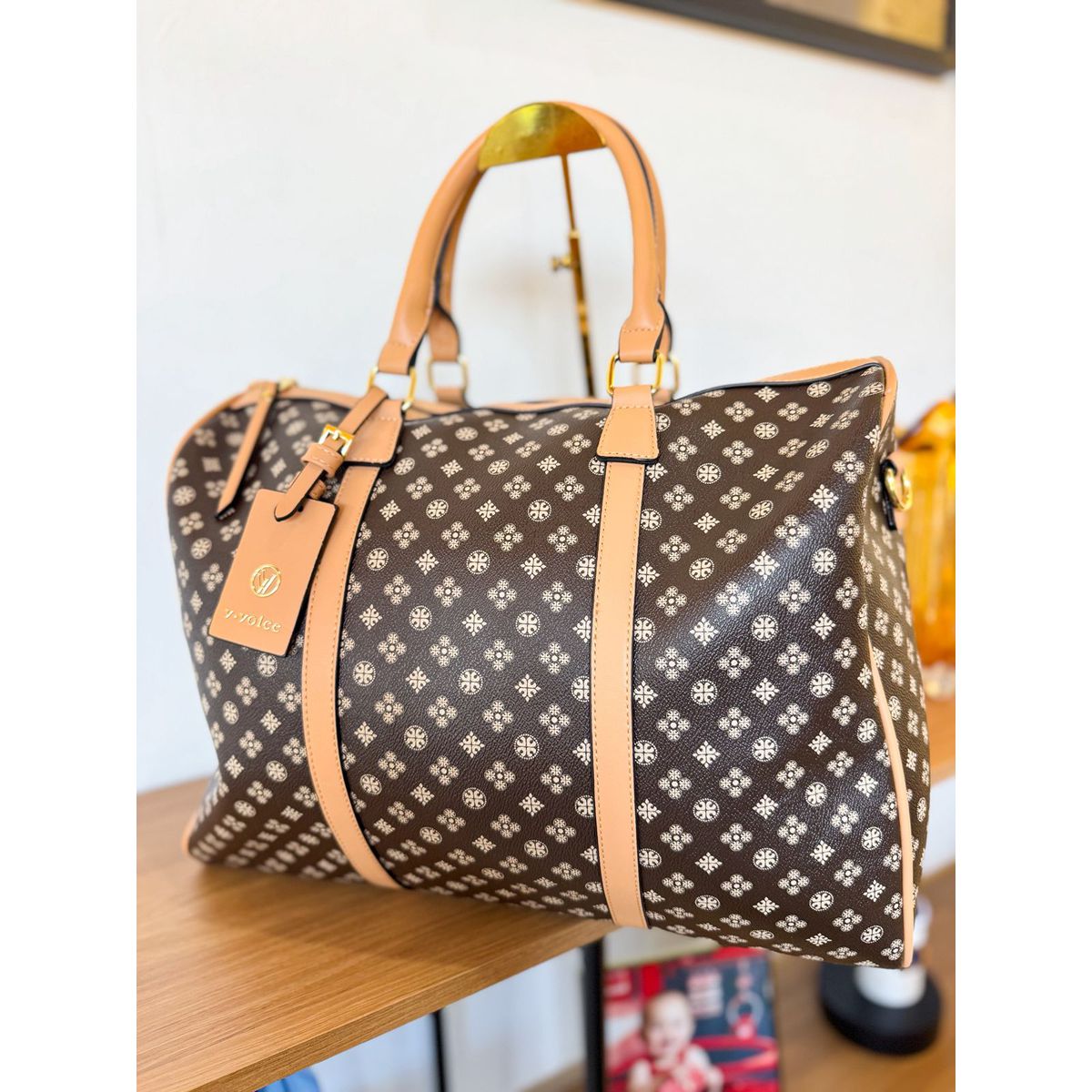 Mala marrom com nude - 2745 - Toque da Bella