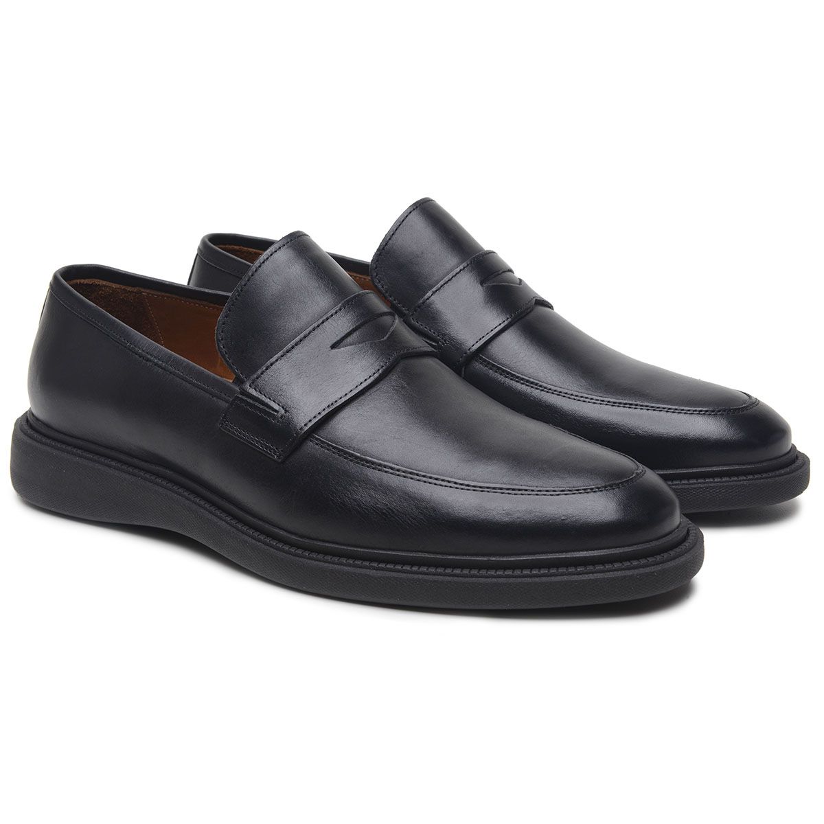 Loafer Clasic Mocassim RENZO PRETO em Couro Legitimo Sola Micro Expandida - LANÇAMENTO! 