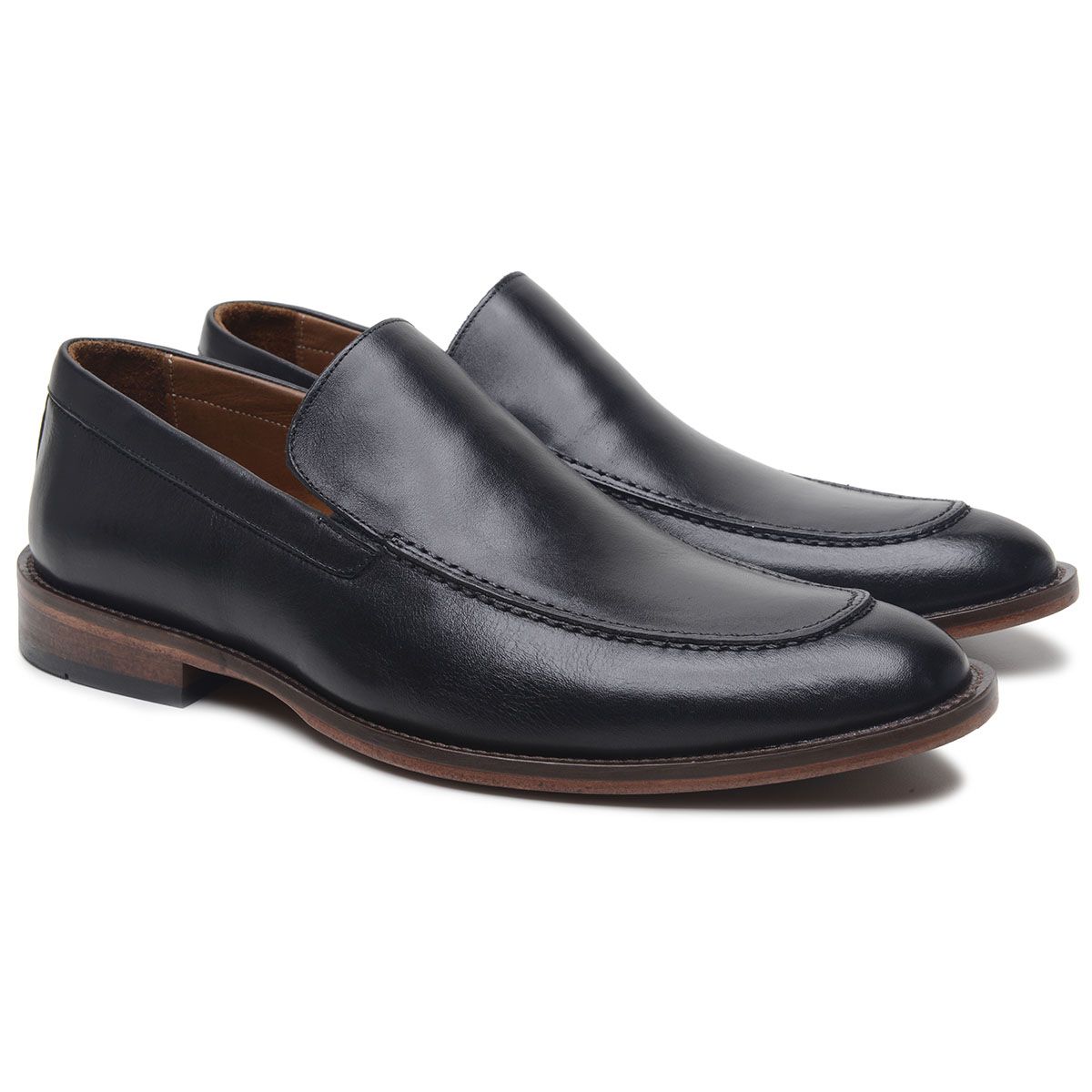 Mocassim Classic VERAS Sola de Couro Masculino Casual PRETO